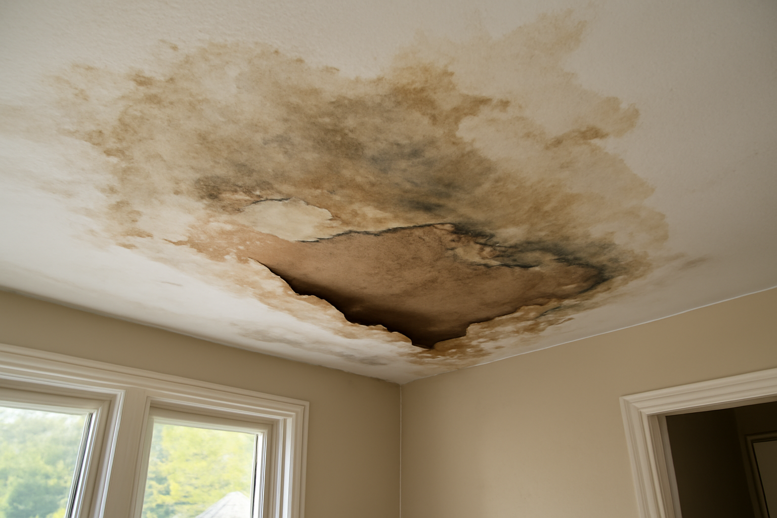 Ceiling Drywall Water Damage Restoration in Alderwood Manor, WA